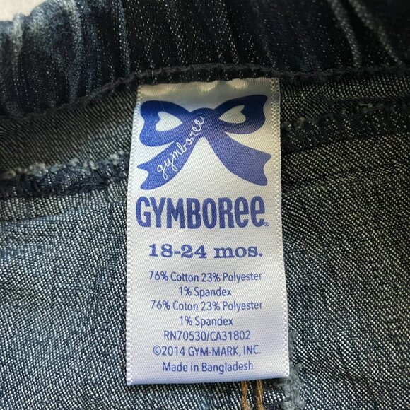 Gymboree Toddler Denim Jeans 18-24M | Blue Ruffle Peplum EUC - Picture 4 of 13